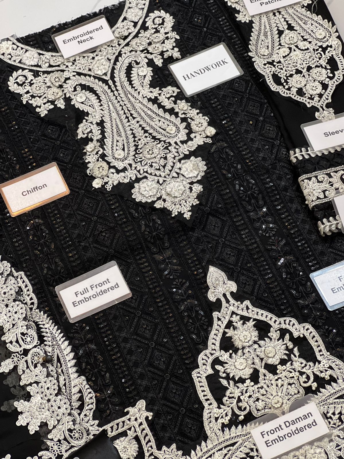 MARIA B LUXURY SEMI PURE CHIFFON WEDDING - 3 PC UNSTITCHED