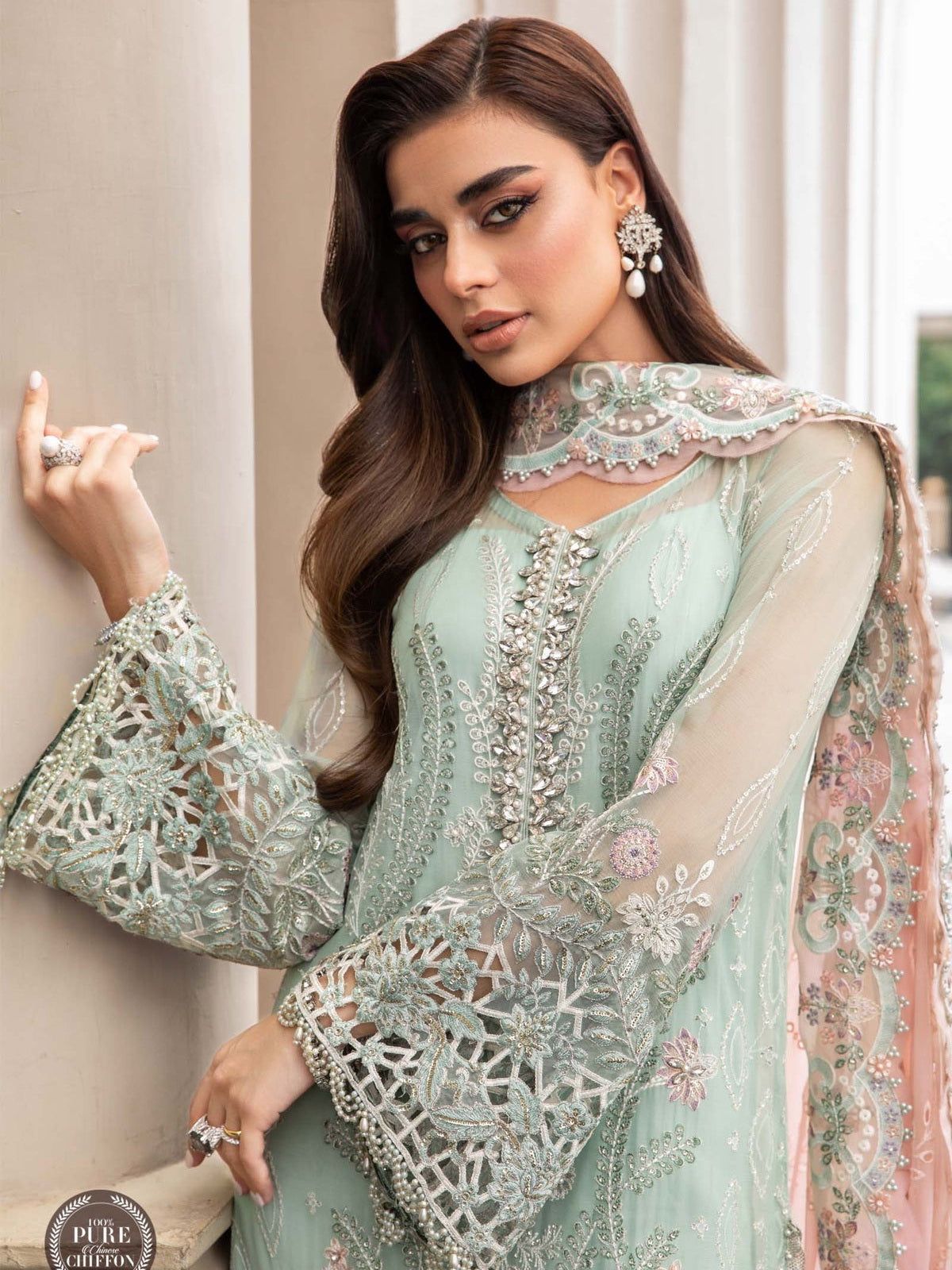 MARIA B LUXURY WEDDING EMBROIDERED CHIFFON - 3 PC UNSTITCHED