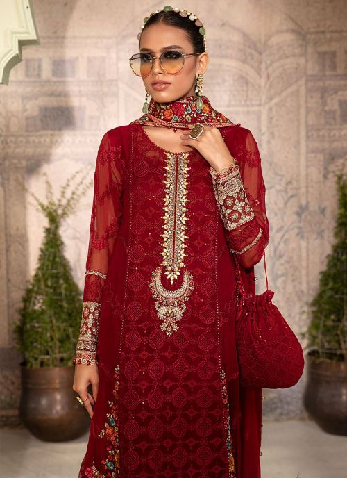 MARIA B LUXURY EMBROIDERED CHIFFON - 3 PC UNSTITCHED