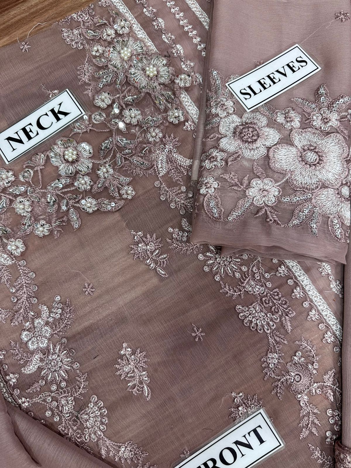 AZURE LUXURY WEDDING EMBROIDERED CHIFFON - 3 PC UNSTITCHED