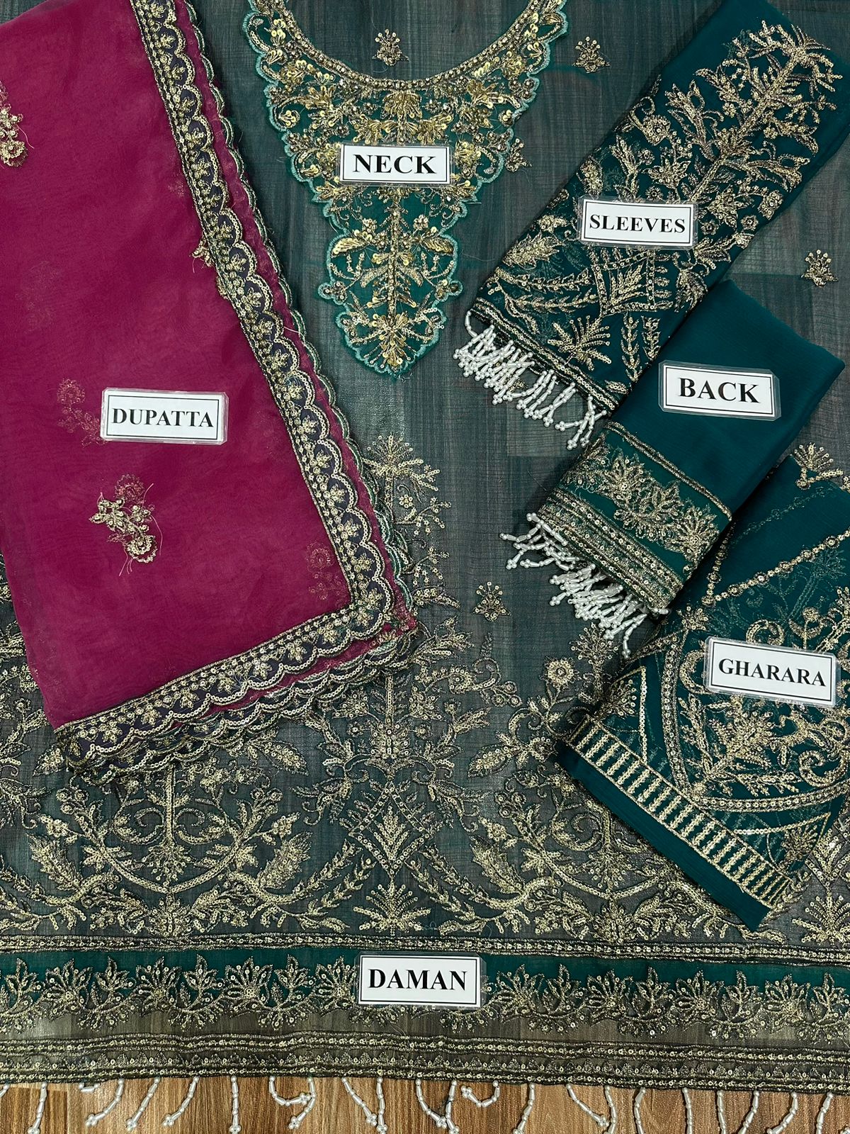 SAFFANA LUXURY WEDDING EMBROIDERED CHIFFON - 3 PC UNSTITCHED