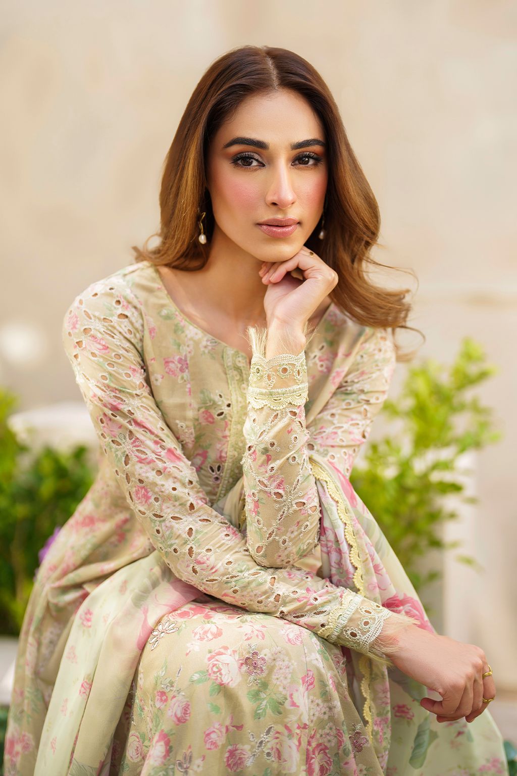 IZNIK LUXURY PRINTED EMBROIDERED CHIKANKARI LAWN - 3 PC UNSTITCHED