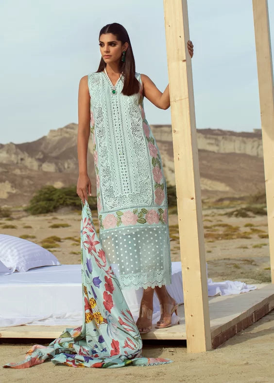 CRIMSON LUXURY CHIKANKARI EMBROIDERED LAWN - 3 PC UNSTITCHED