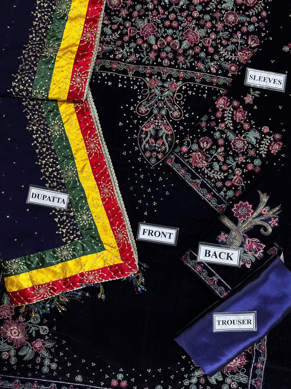 JAZMINE EMBROIDERED VELVET FORMALS - 3 PC UNSTITCHED