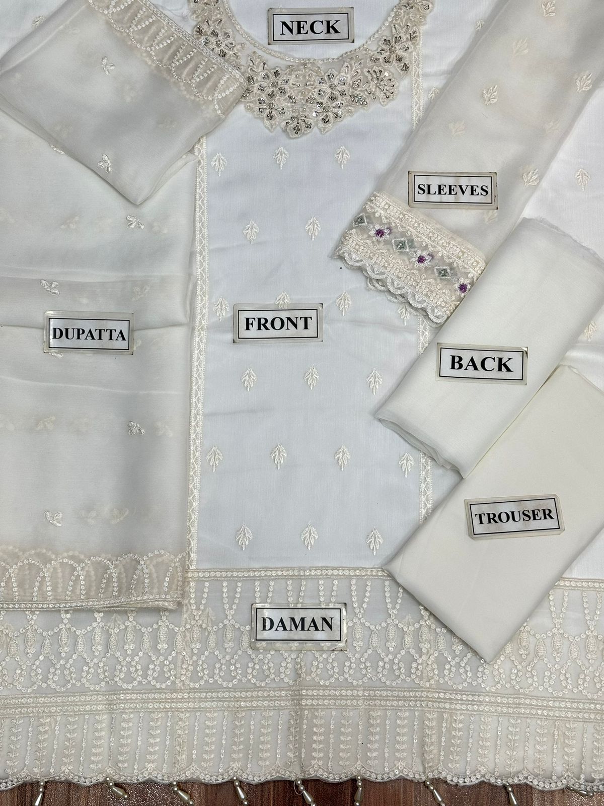 AZURE LUXURY WEDDING EMBROIDERED SEMI PURE CHIFFON - 3 PC UNSTITCHED