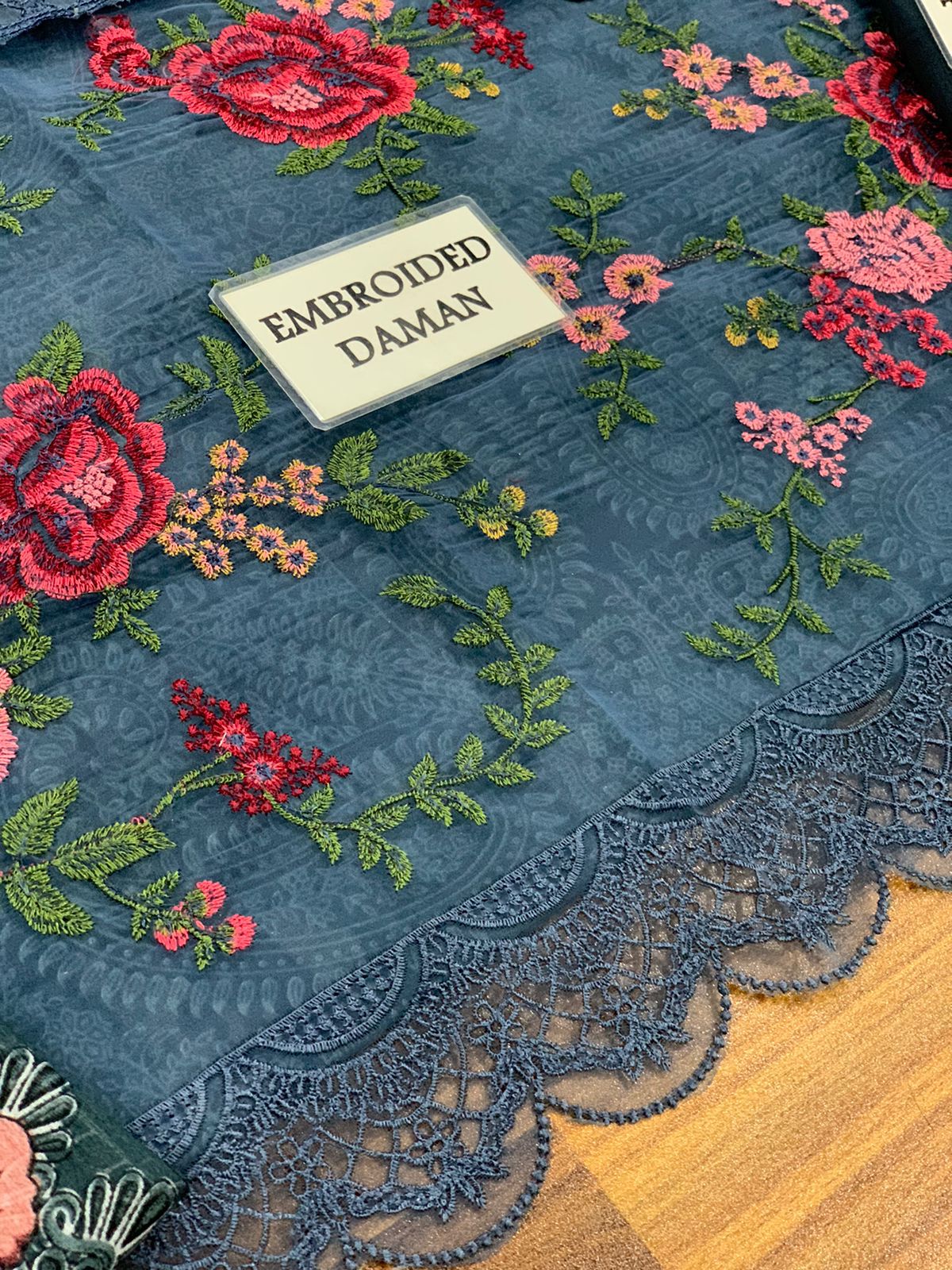 MARIA B LUXURY EMBROIDERED LAWN - 3 PC UNSTITCHED
