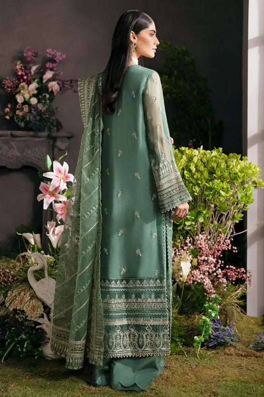 AFROZEH LA FUCHSIA FORMALS EMBROIDERED PURE ORGANZA - 3 PC UNSTITCHED
