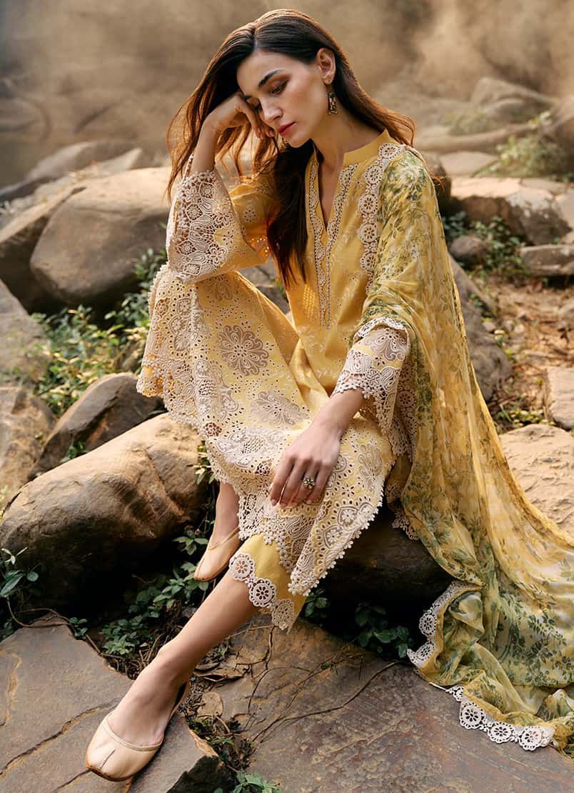 IMAGE LUXURY EMBROIDERED CHIKANKARI LAWN - 3 PC UNSTITCHED