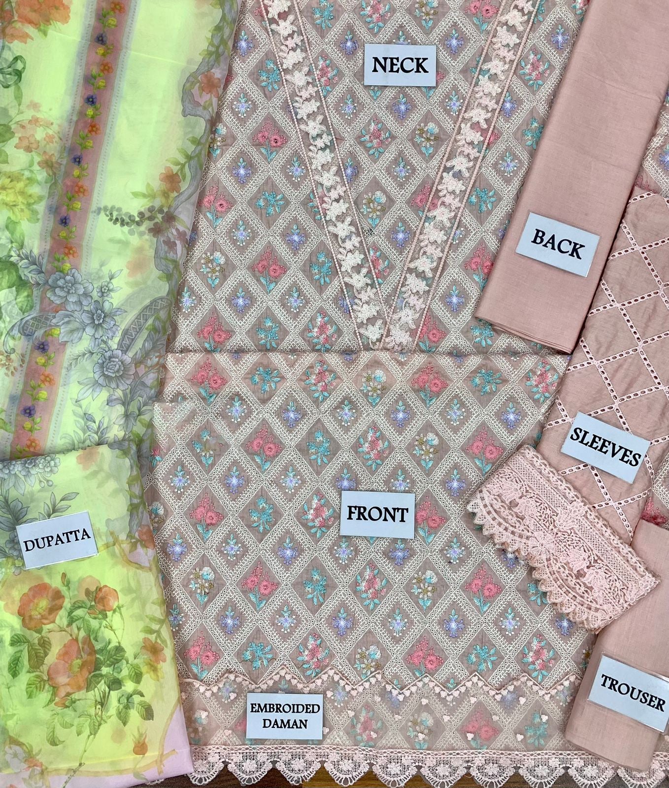 MARIA B LUXURY EMBROIDERED LAWN - 3 PC UNSTITCHED