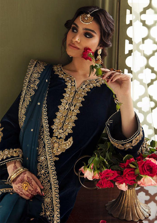 BAROUQUE LUXURY WEDDING EMBROIDERED VELVET - 3 PC UNSTITCHED
