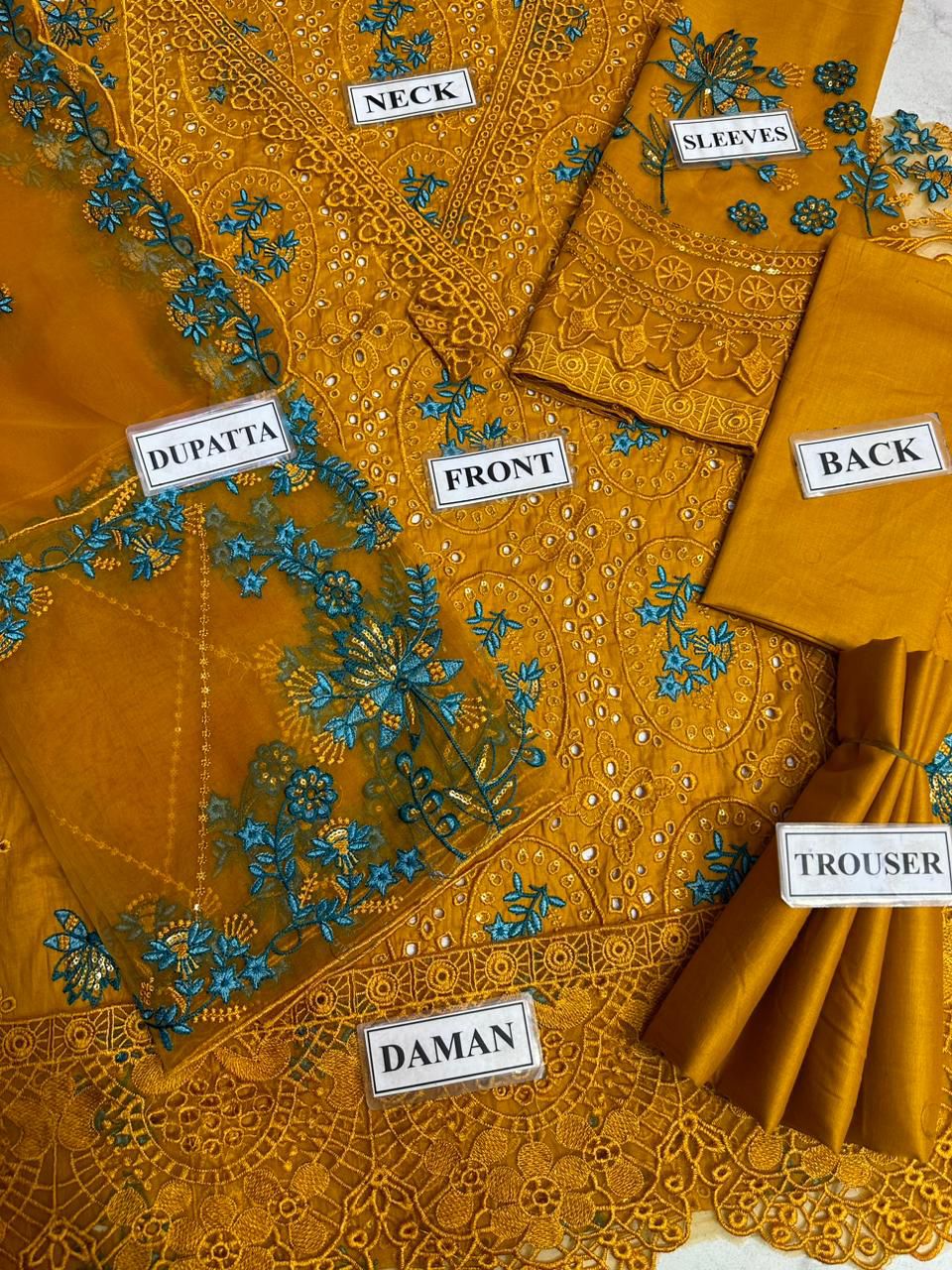 BIN ILYAS LUXURY CHIKANKARI EMBROIDERED LAWN - 3 PC UNSTITCHED