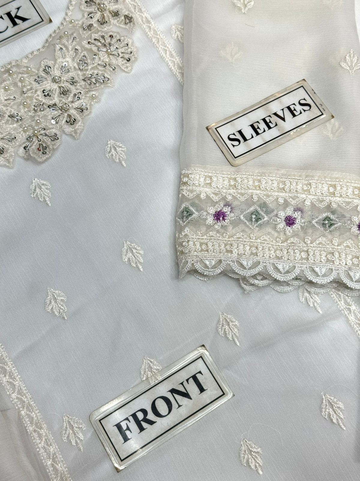 AZURE LUXURY WEDDING EMBROIDERED SEMI PURE CHIFFON - 3 PC UNSTITCHED