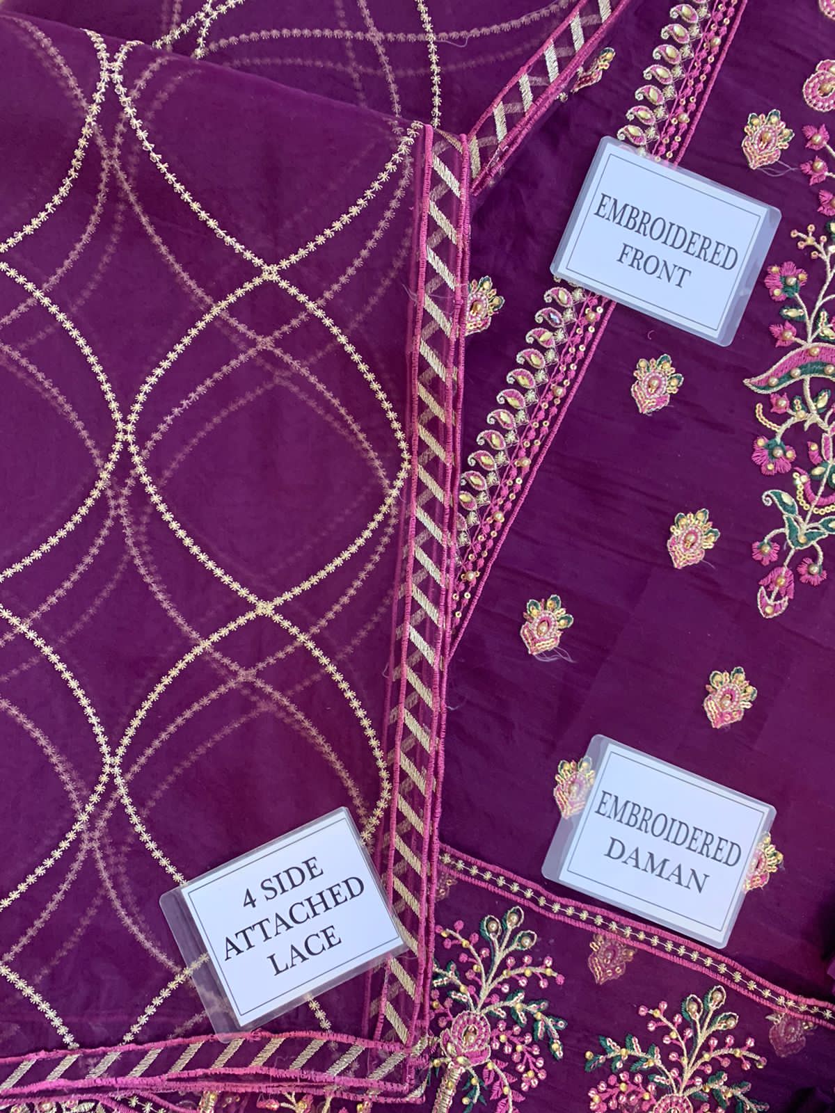 ASIM JOFA LUXURY EMBROIDERED ORGANZA - 3 PC UNSTITCHED