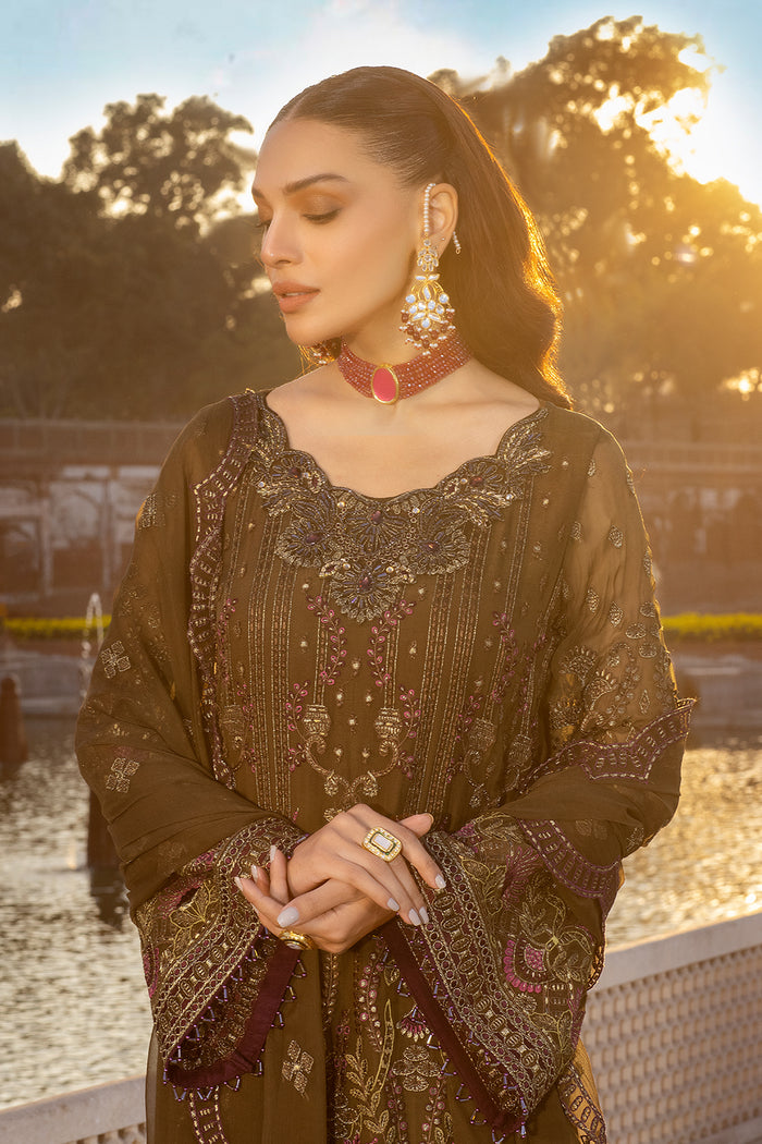 SAFEERA LUXURY WEDDING EMBROIDERED PURE CHIFFON - 3 PC UNSTITCHED