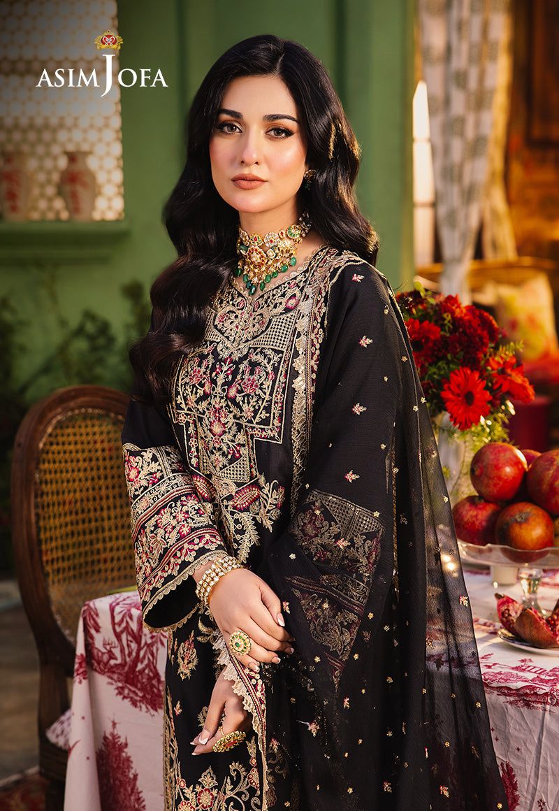 ASIM JOFA LUXURY WEDDING EMBROIDERED CHIFFON - 3 PC UNSTITCHED