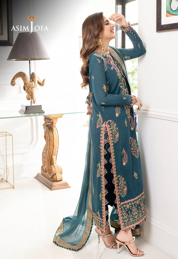 ASIM JOFA LUXURY WEDDING EMBROIDERED CHIFFON - 3 PC UNSTITCHED
