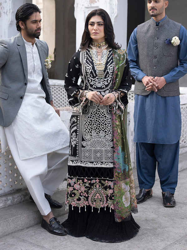 MAHNUR MAHRUKH LUXURY EMBROIDERED LAWN - 3 PC UNSTITCHED