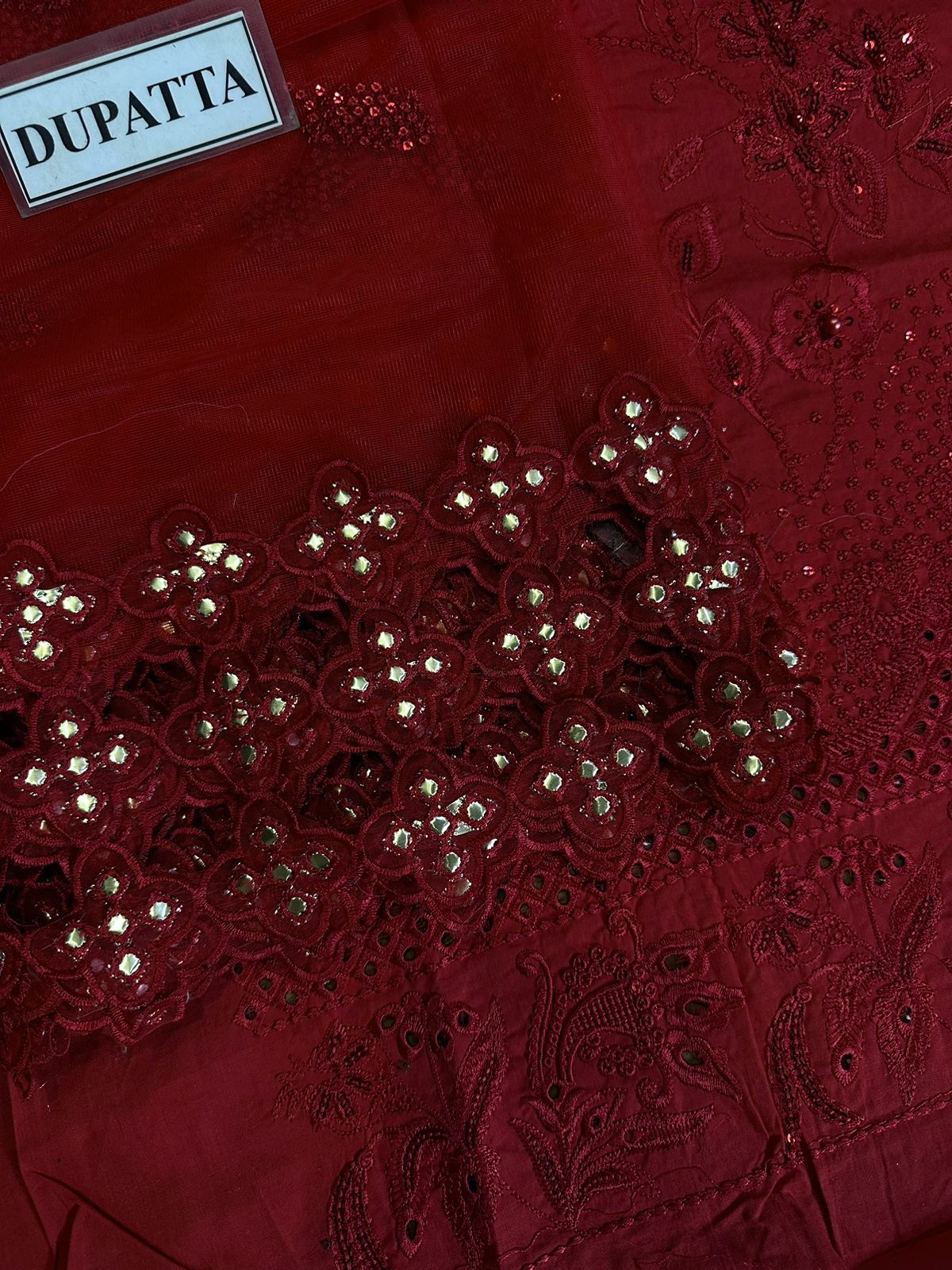 NUREH LUXURY CHIKANKARI EMBROIDERED LAWN - 3 PC UNSTITCHED