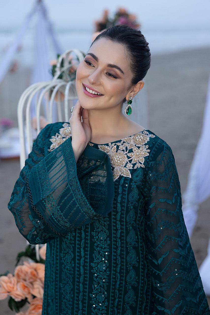 AZURE WEDDING EMBROIDERED CHIFFON - 3 PC UNSTITCHED
