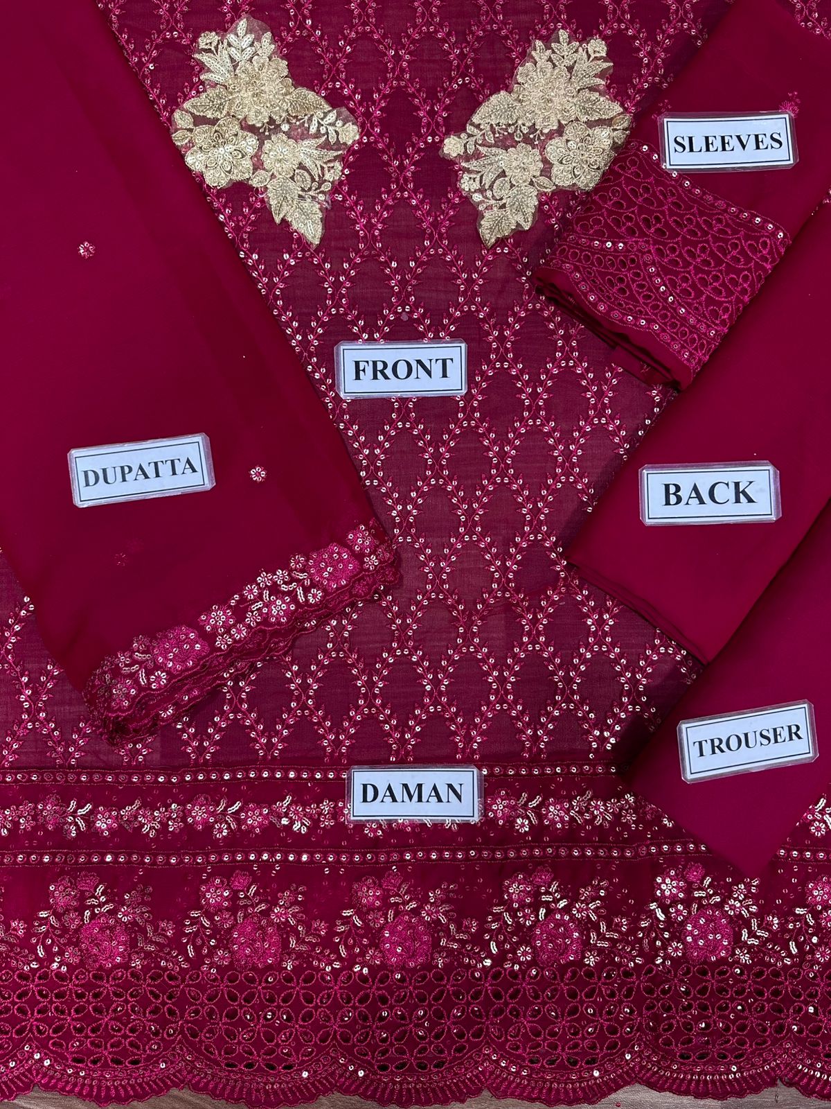 AZURE LUXURY EMBROIDERED CHIFFON - 3 PC UNSTITCHED