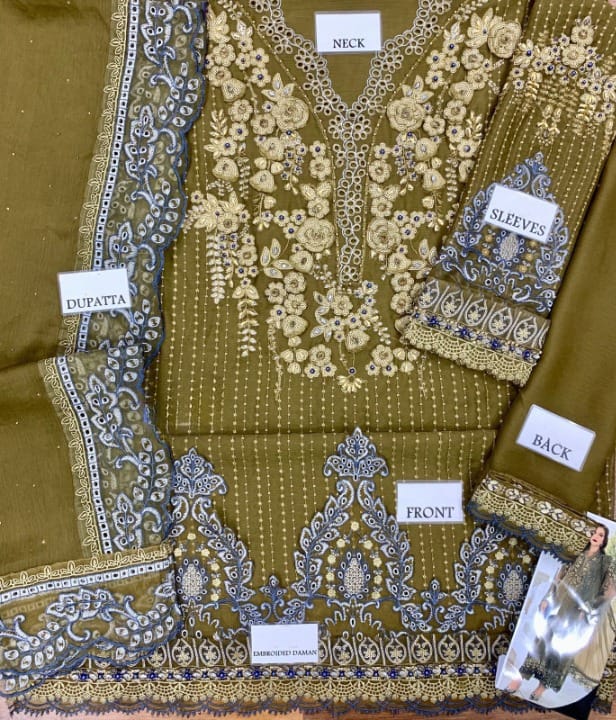 MARIA B LUXURY WEDDING EMBROIDERED CHIFFON - 3 PC UNSTITCHED