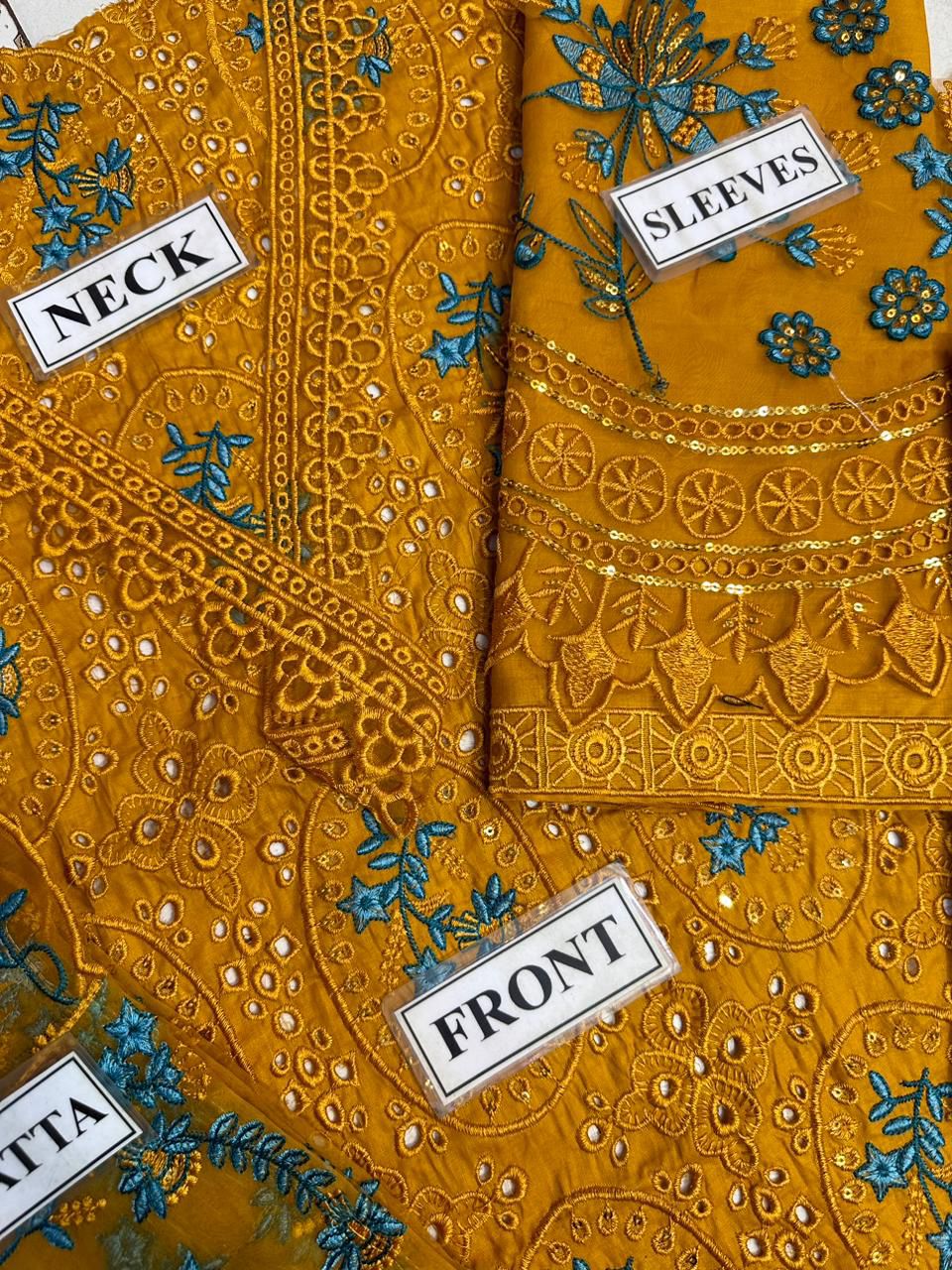 BIN ILYAS LUXURY CHIKANKARI EMBROIDERED LAWN - 3 PC UNSTITCHED