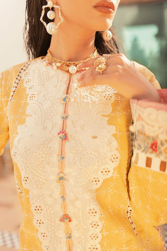 MUSHQ LUXURY EMBROIDERED CHIKANKARI LAWN - 3 PC UNSTITCHED SUIT