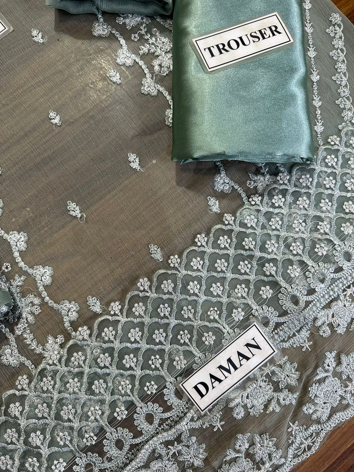 AZURE LUXURY EMBROIDERED CHIFFON - 3 PC UNSTITCHED