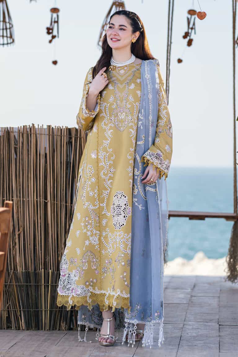 QALAMKAR LUXURY CHIKANKARI EMBROIDERED LAWN - 3 PC UNSTITCHED