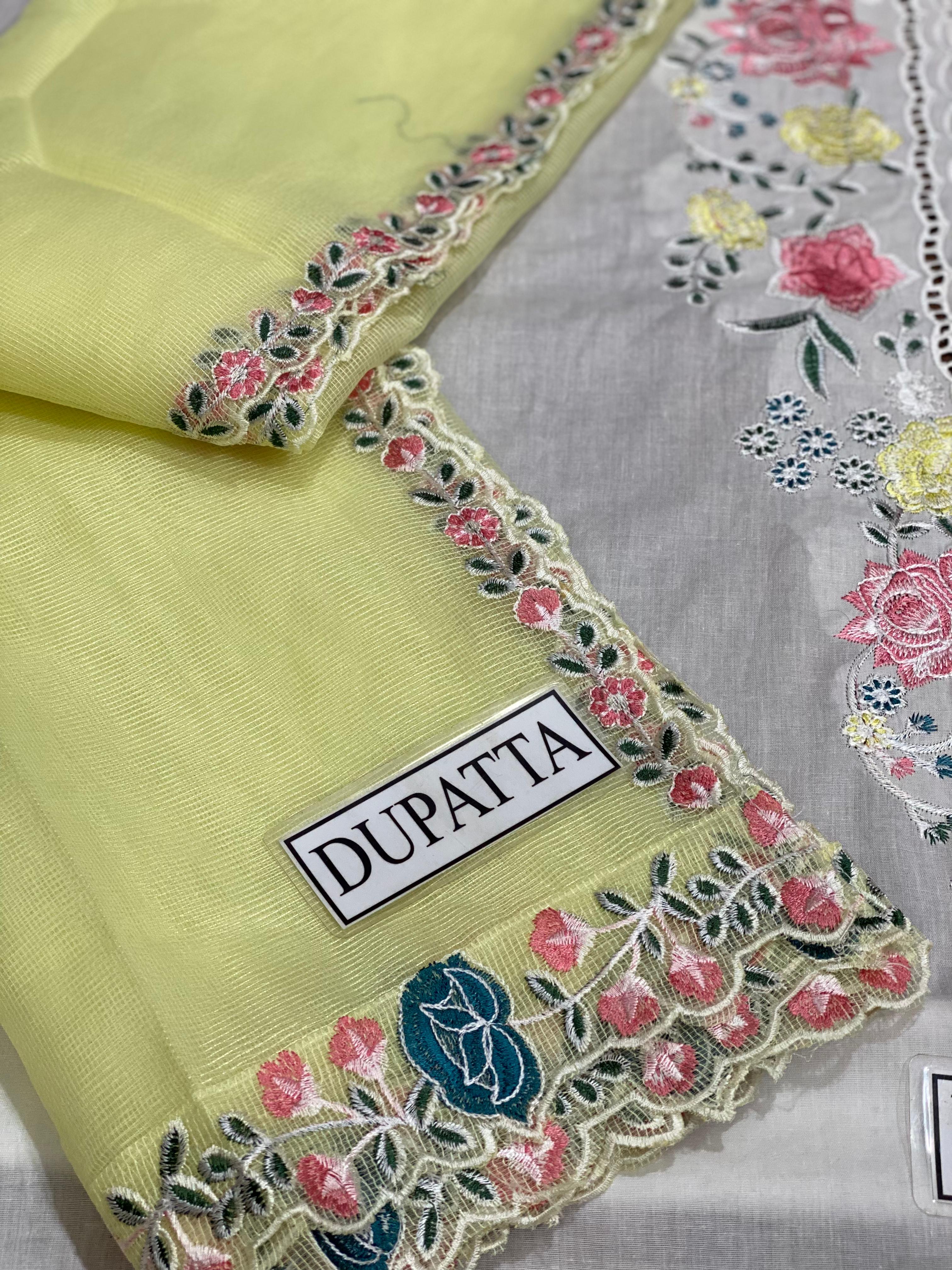 ZARA SHAHJAHAN LUXURY CHIKANKARI EMBROIDERED LAWN - 3 PC UNSTITCHED