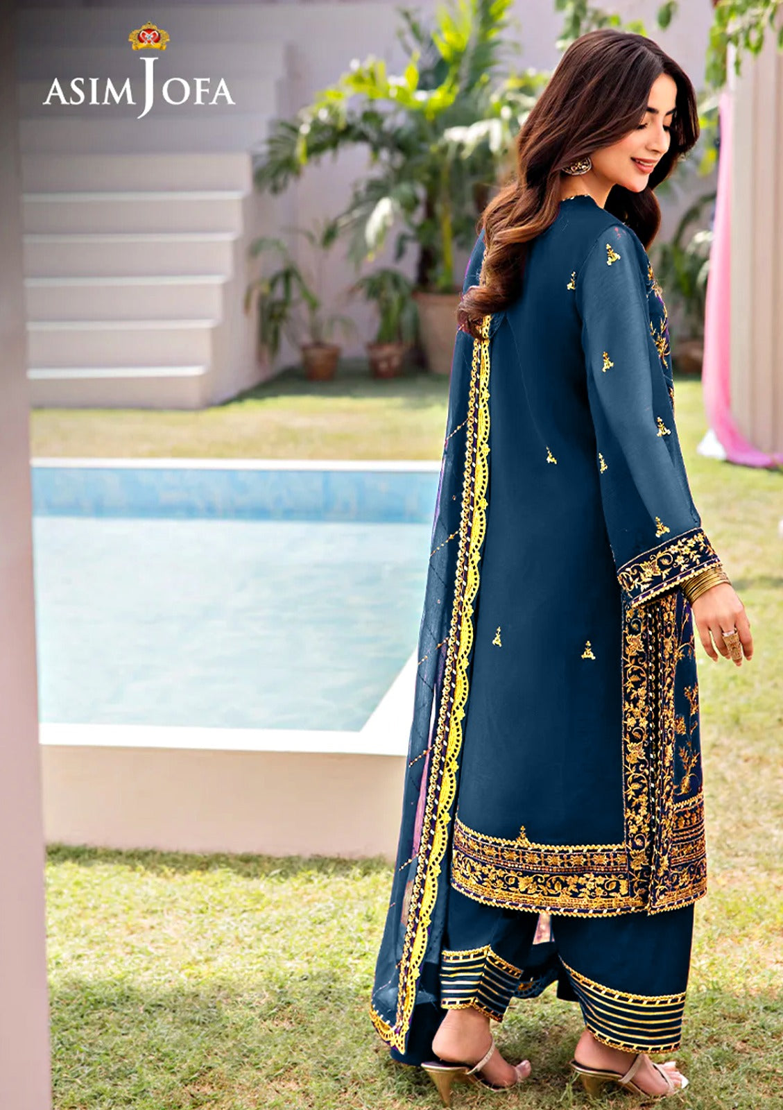 ASIM JOFA LUXURY WEDDING EMBROIDERED CHIFFON - 3 PC UNSTITCHED