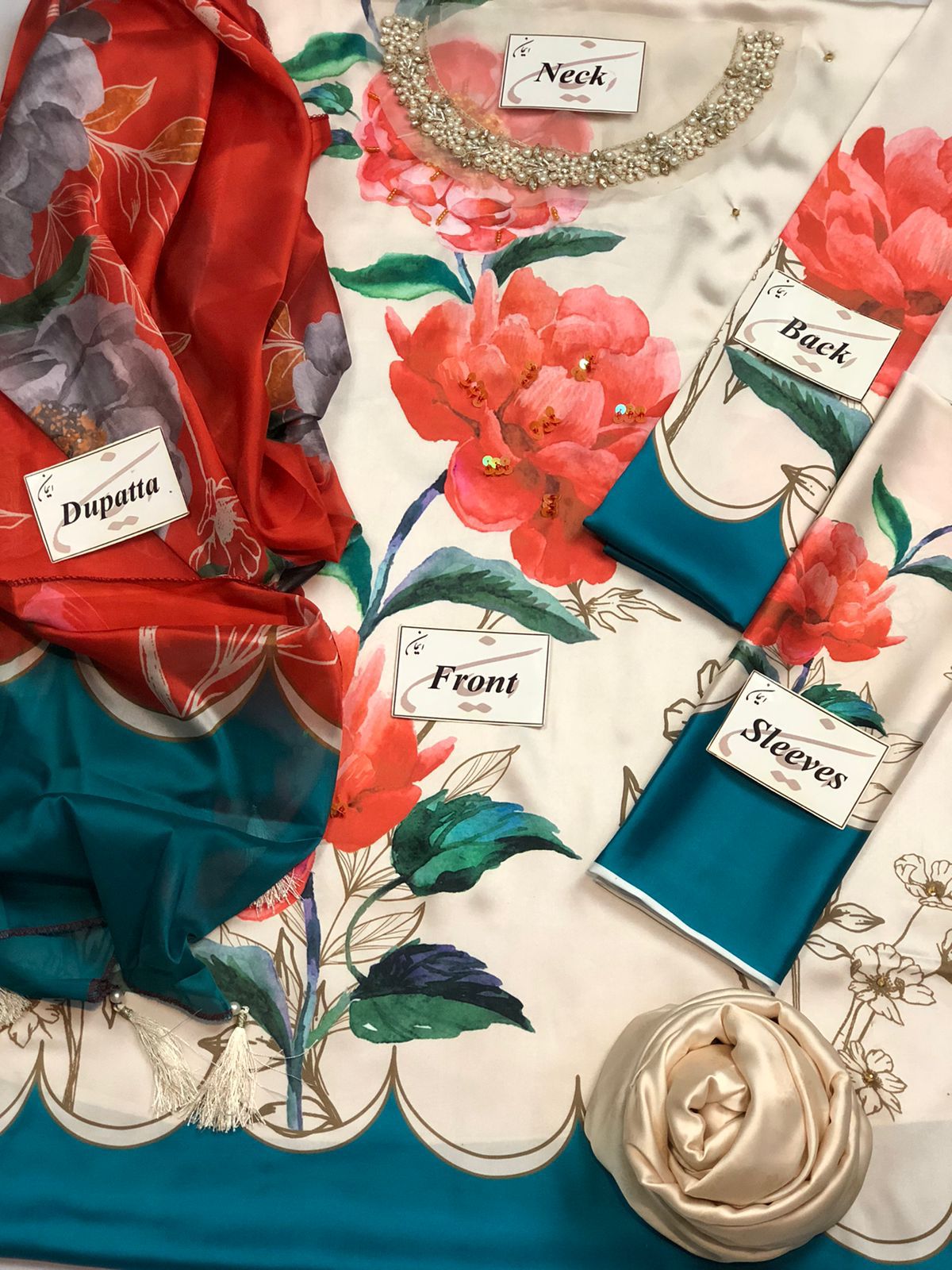 LULUSAR LUXURY DIGITAL PRINTED SHAMOZ SILK - 3 PC UNSTITCHED