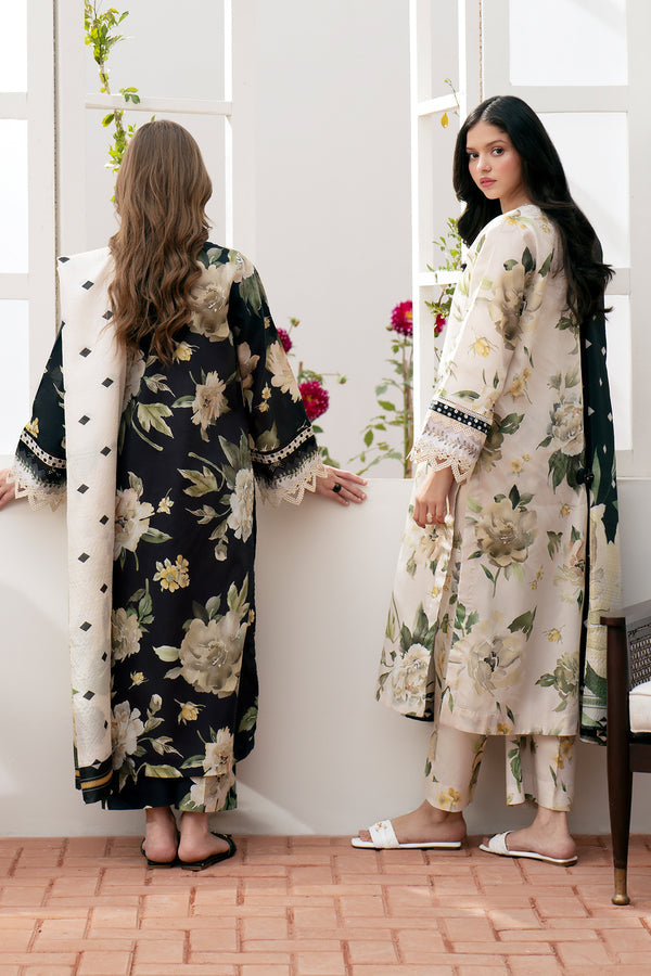 BAROQUE LUXURY EMBROIDERED SWISS LAWN - 3 PC UNSTITCHED