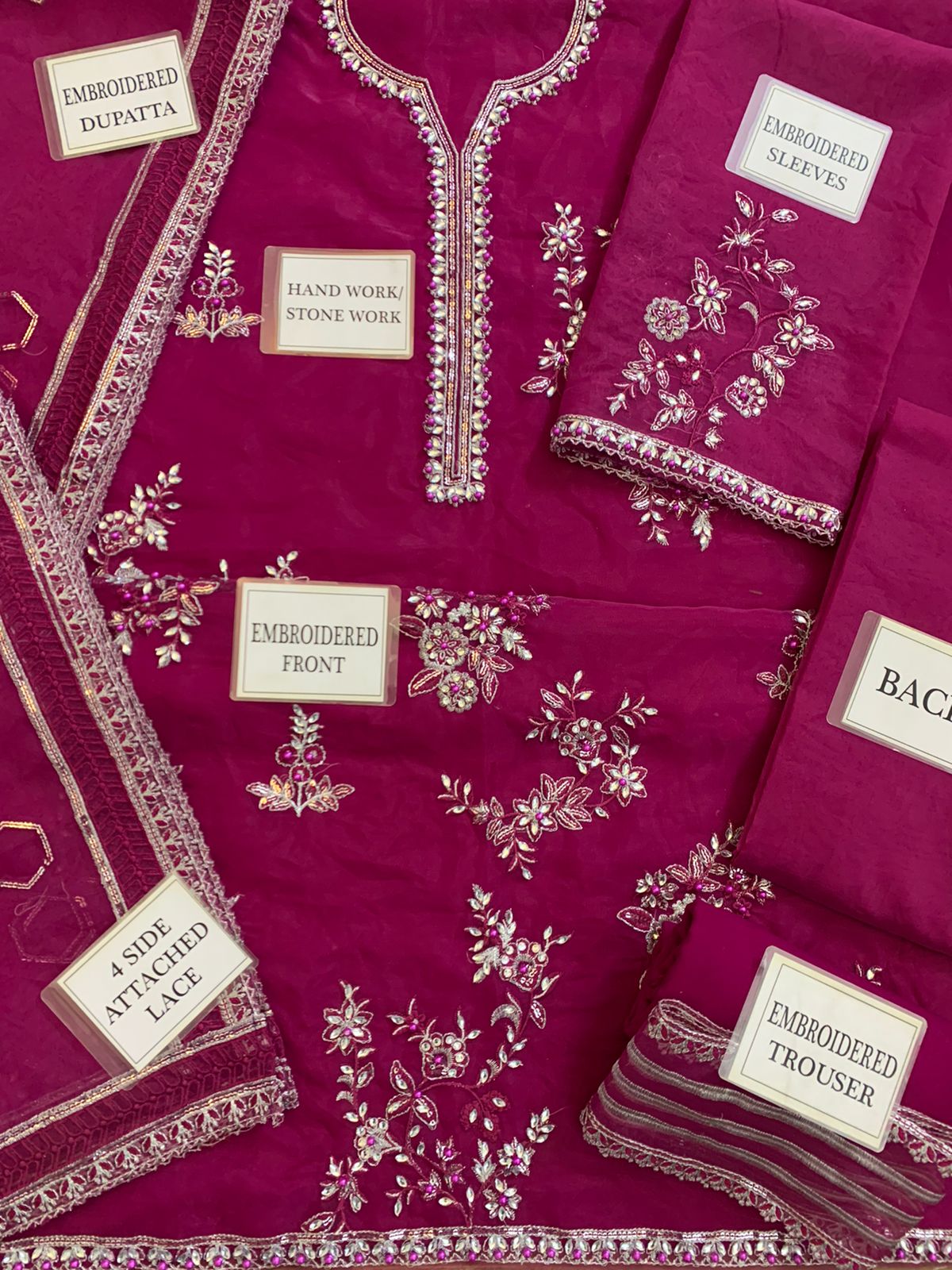MUSHQ LUXURY WEDDING EMBROIDERED ORGANZA - 3 PC UNSTITCHED