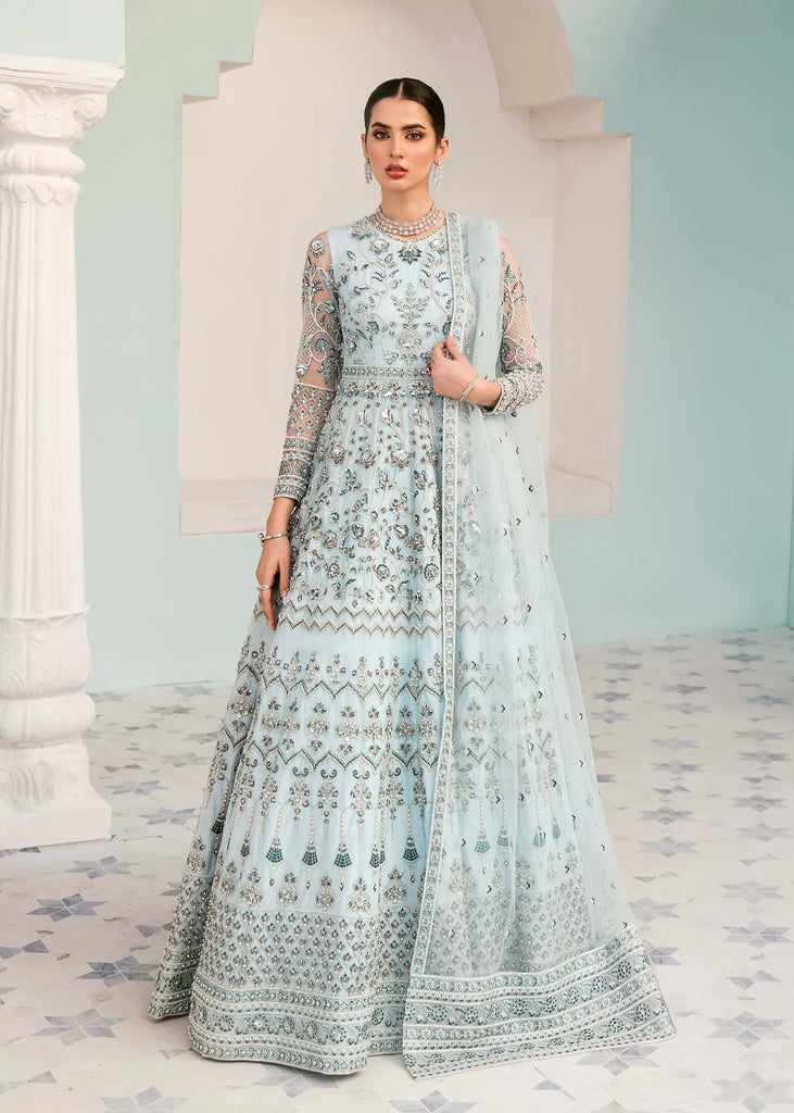 AKBER ASLAM LUXURY WEDDING EMBROIDERED NET MAXI - 3 PC UNSTITCHED