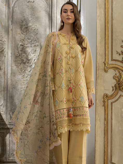 SOBIA NAZIR LUXURY CHIKANKARI LAWN - 3 PC UNSTITCHED SUIT