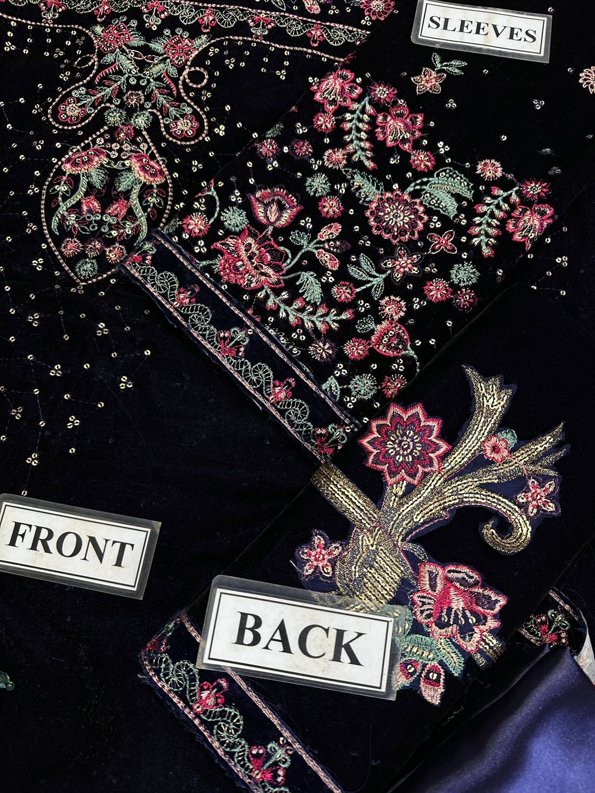 JAZMINE EMBROIDERED VELVET FORMALS - 3 PC UNSTITCHED