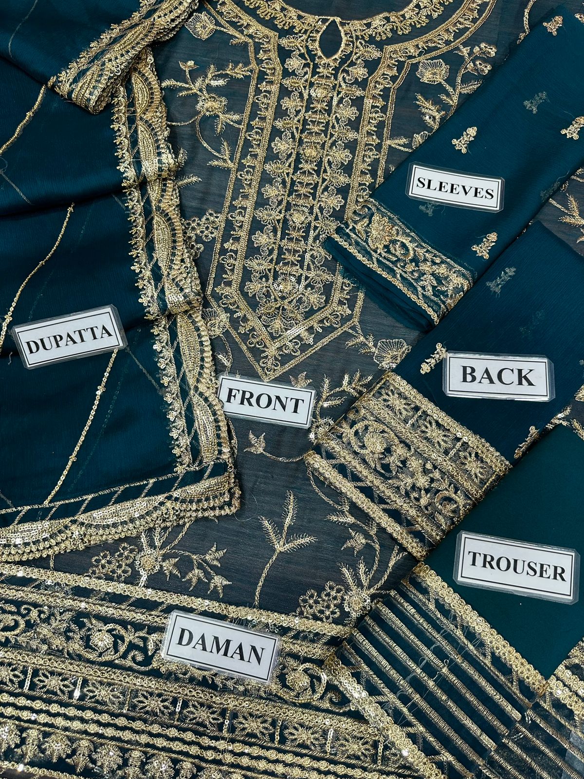 ASIM JOFA LUXURY WEDDING EMBROIDERED CHIFFON - 3 PC UNSTITCHED