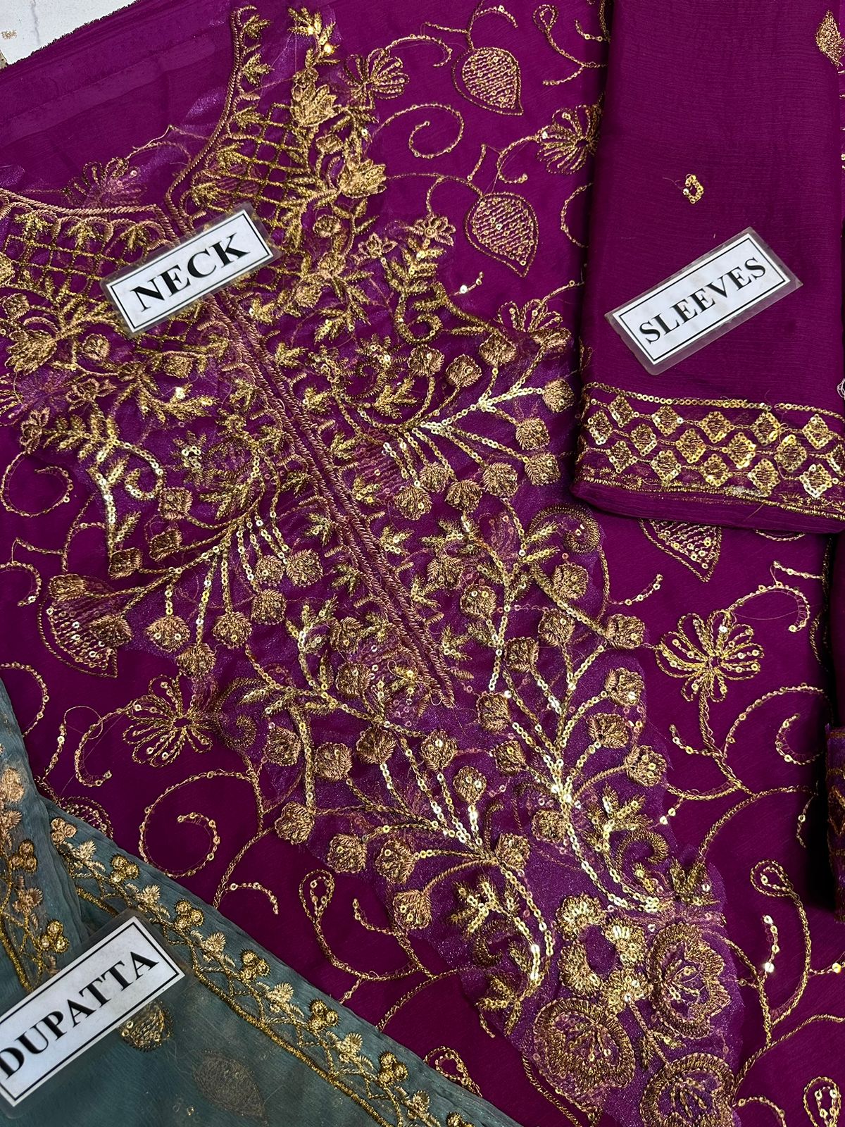 ASIM JOFA LUXURY FORMALS EMBROIDERED CHIFFON - 3 PC UNSTITCHED