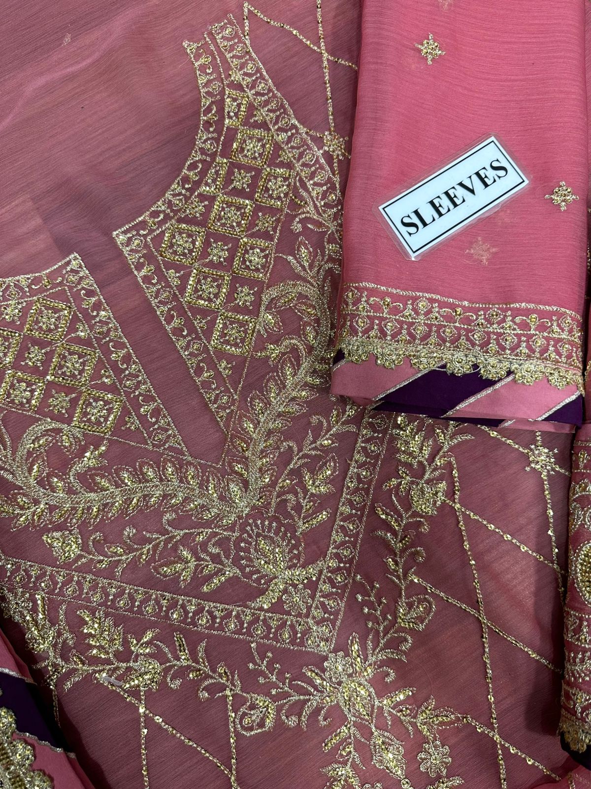 ASIM JOFA LUXURY WEDDING EMBROIDERED SEMI PURE CHIFFON - 3 PC UNSTITCHED