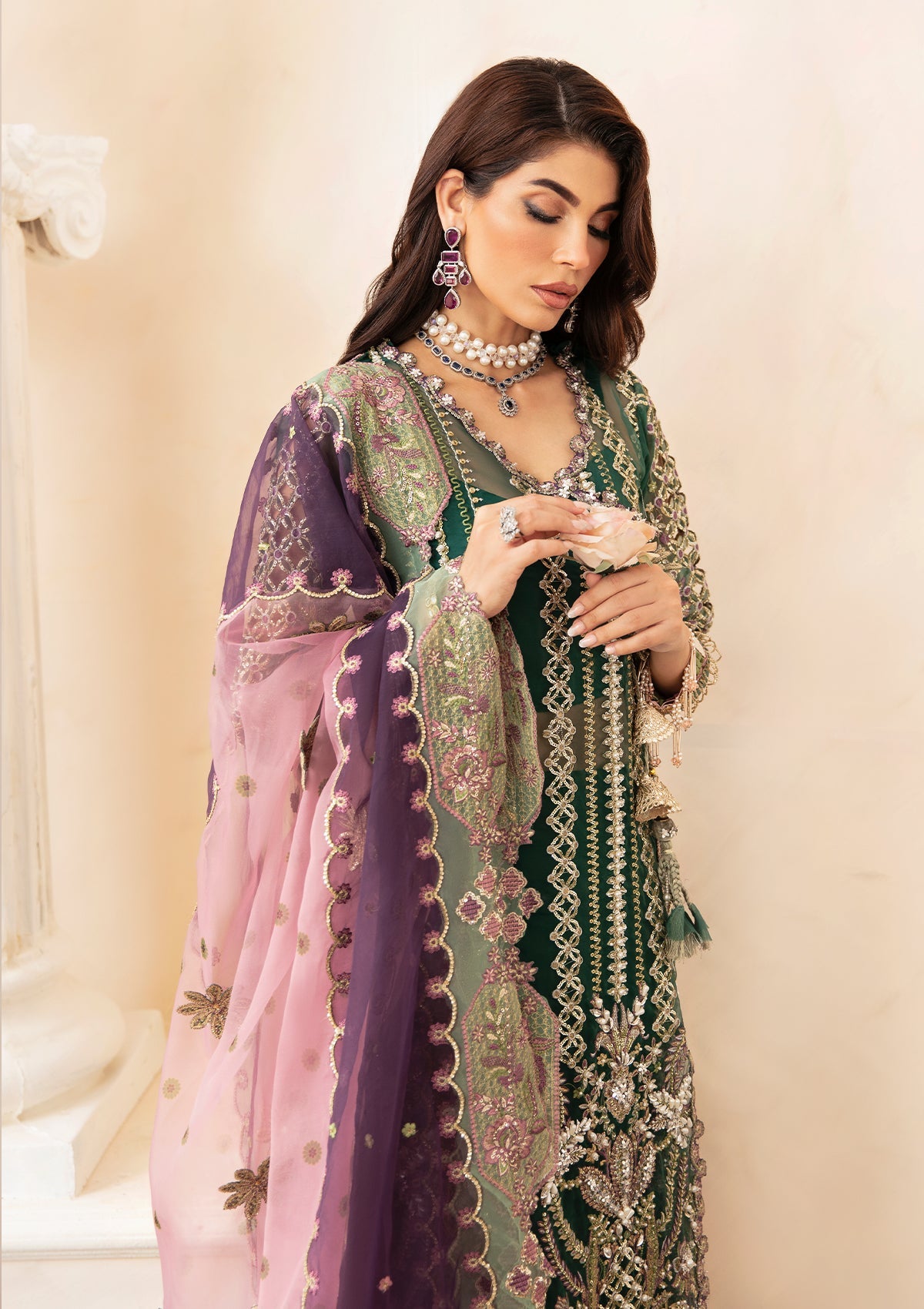 ELAF LUXURY EMBROIDERED ORGANZA - 3 PC UNSTITCHED