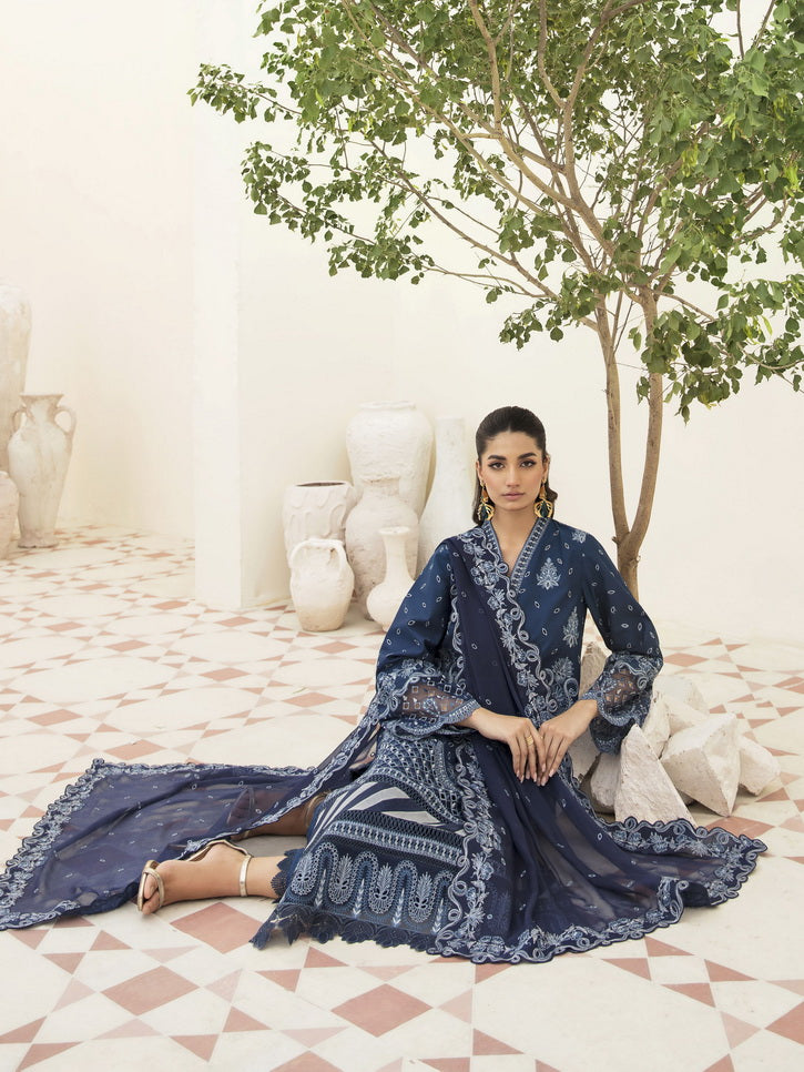 AFROZEH LUXURY CHIKANKARI EMBROIDERED LAWN - 3 PC UNSTITCHED