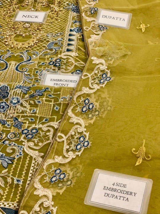 RAMSHA LUXURY WEDDING EMBROIDERED ORGANZA - 3 PC UNSTITCHED