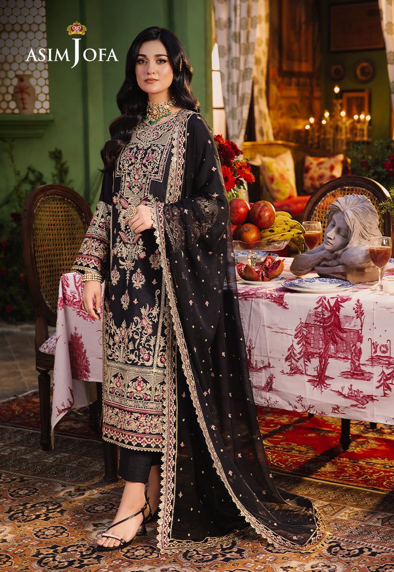 ASIM JOFA LUXURY WEDDING EMBROIDERED CHIFFON - 3 PC UNSTITCHED