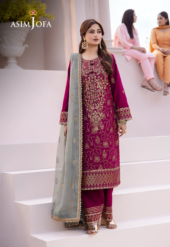 ASIM JOFA LUXURY FORMALS EMBROIDERED CHIFFON - 3 PC UNSTITCHED
