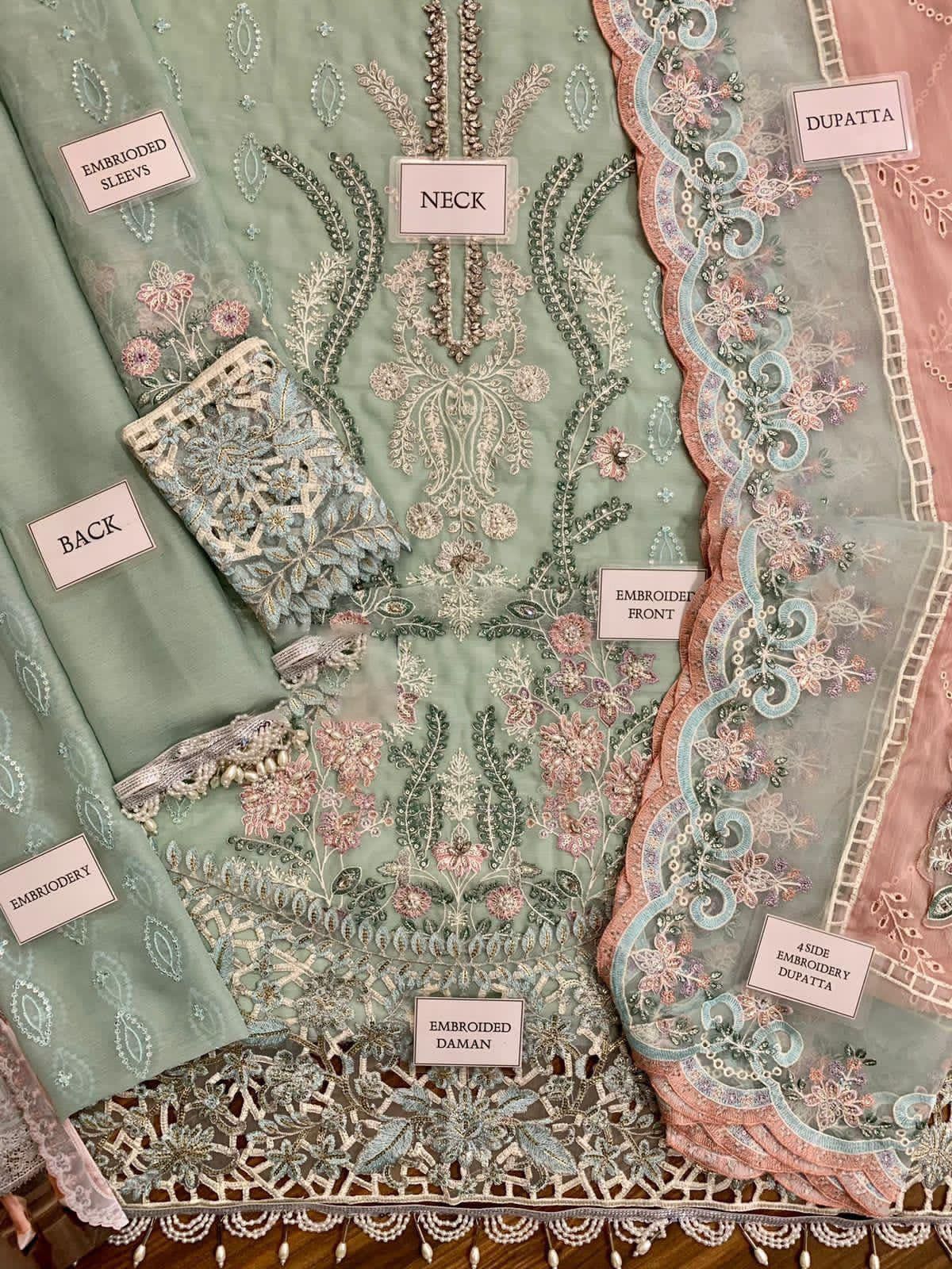 MARIA B LUXURY WEDDING EMBROIDERED CHIFFON - 3 PC UNSTITCHED