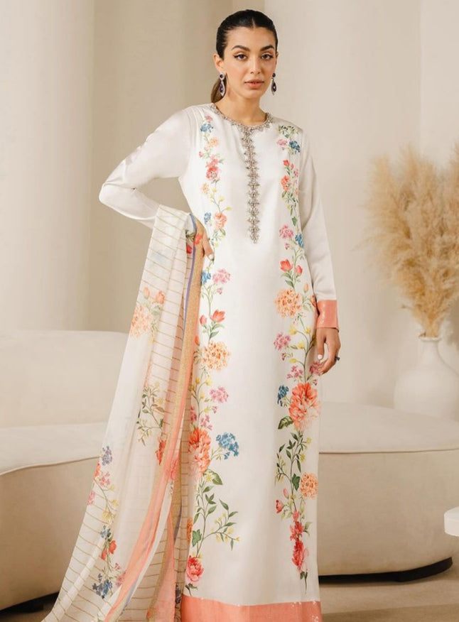 LULUSAR LUXURY DIGITAL PRINTED SHAMOZ SILK - 3 PC UNSTITCHED