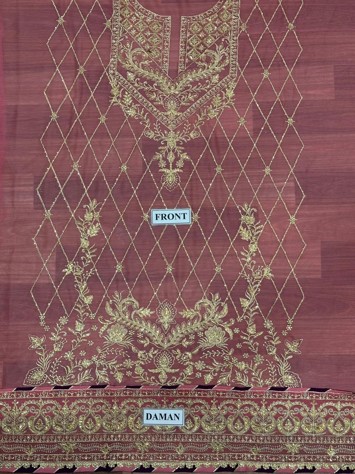 ASIM JOFA LUXURY WEDDING EMBROIDERED SEMI PURE CHIFFON - 3 PC UNSTITCHED