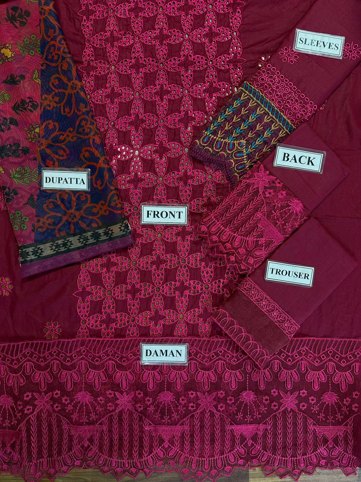 ZAINAB CHOTTANI LUXURY EMBROIDERED CHIKANKARI LAWN - 3 PC UNSTITCHED