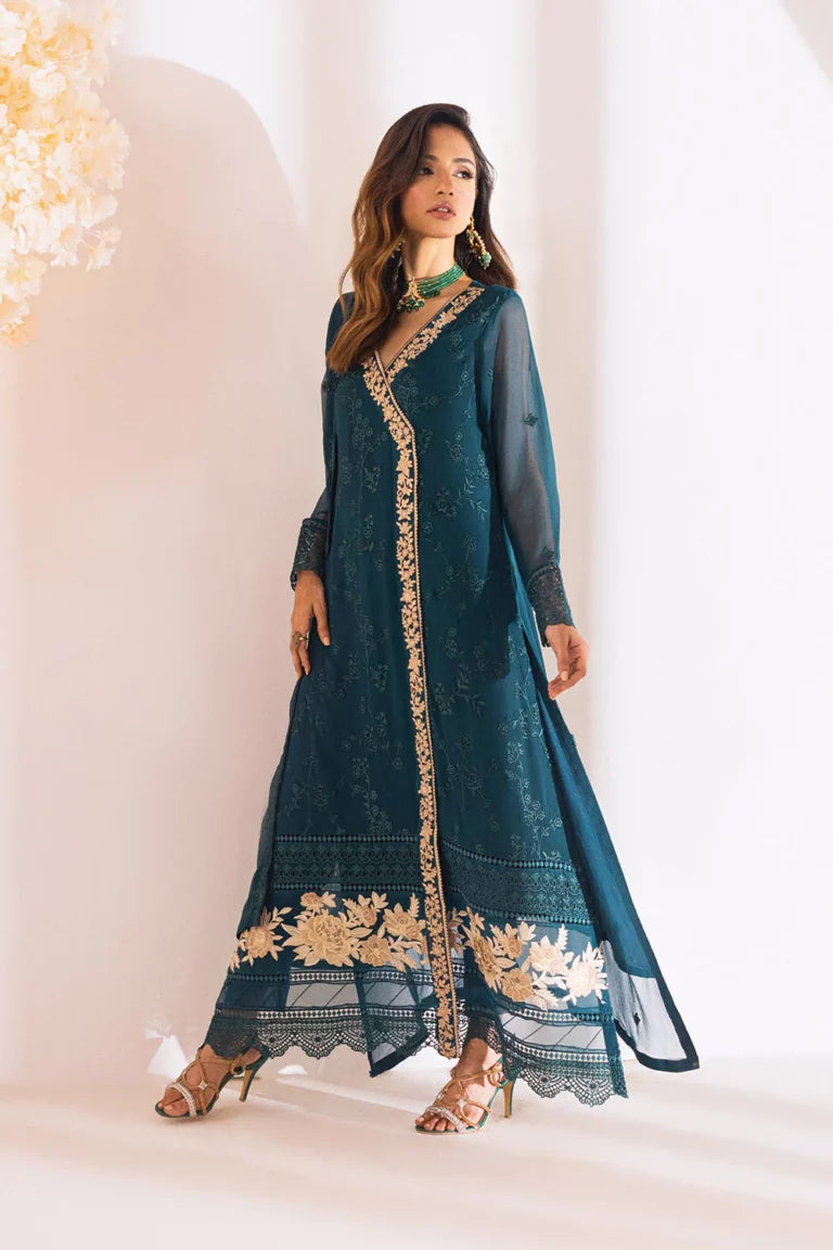 AZURE LUXURY EMBROIDERED CHIFFON - 3 PC UNSTITCHED